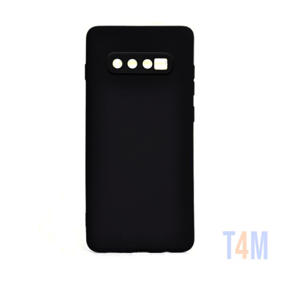 Funda de Silicona Suave con Marco de Cámara para Samsung Galaxy S10 Plus Negro